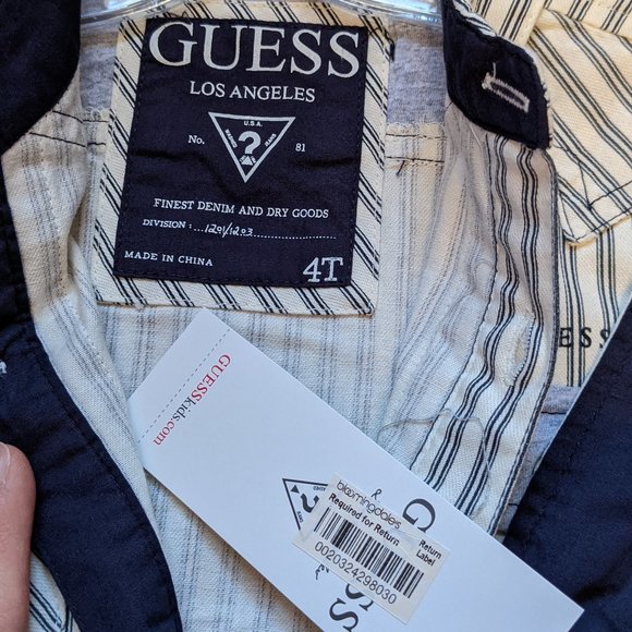 NWT Toddler Boy (4T) - GUESS Striped Button Down Shirt - Picture 6 of 6